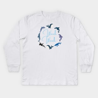 Woah Woah Whale Version Kids Long Sleeve T-Shirt